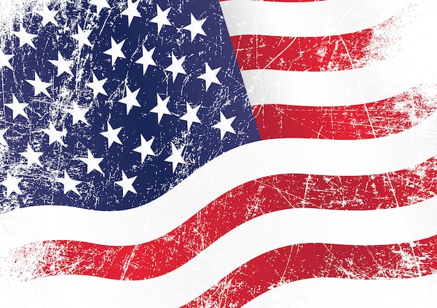 Download Wavy grunge usa flag Vector | Premium Download