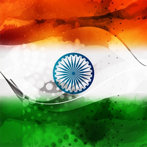 Free Vector | Wavy indian flag with halftone