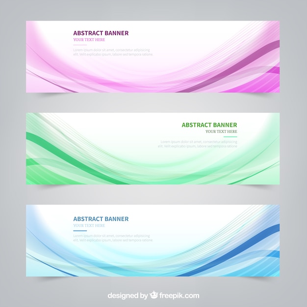 Free Vector | Wavy lines banners