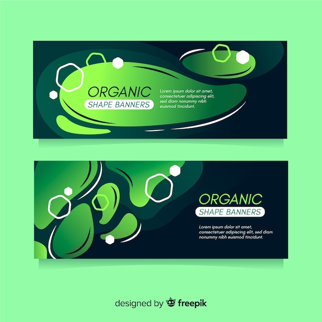 Free Vector | Wavy shapes banner template