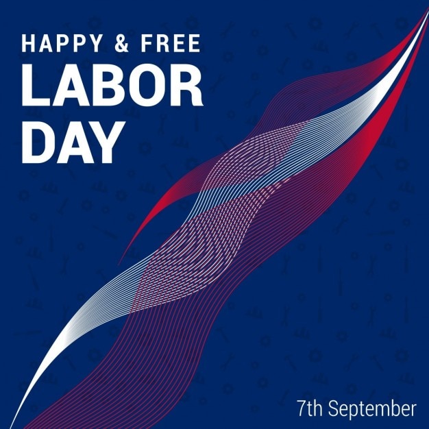 Wavy shapes on blue background for labor\
day
