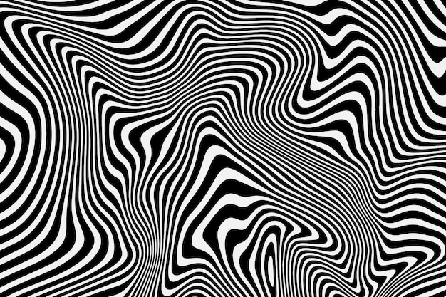 Wavy stripes background with curved ripple lines Premium Vector