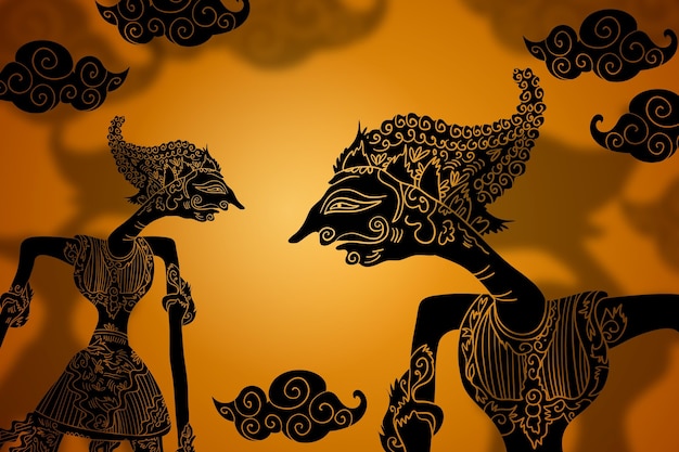 free vector wayang kulit background free vector wayang kulit background