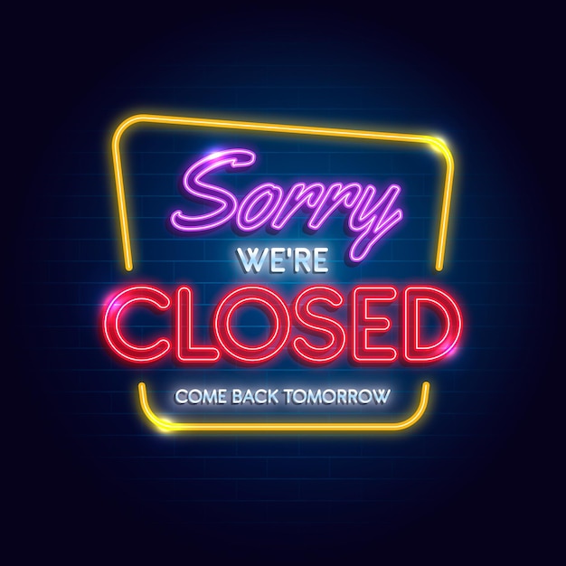 Download Free Vector We Are Closed Sign