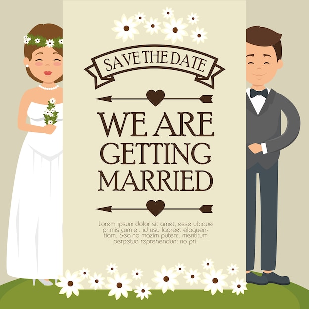 Premium Vector | We are getting married card