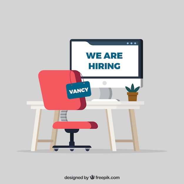 We are hiring background in flat style Free Vector