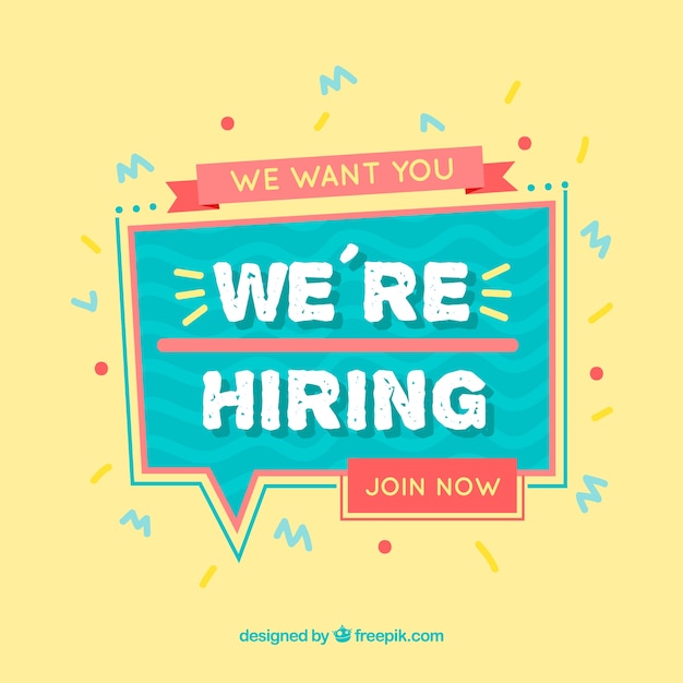 Premium Vector | We are hiring background in flat style