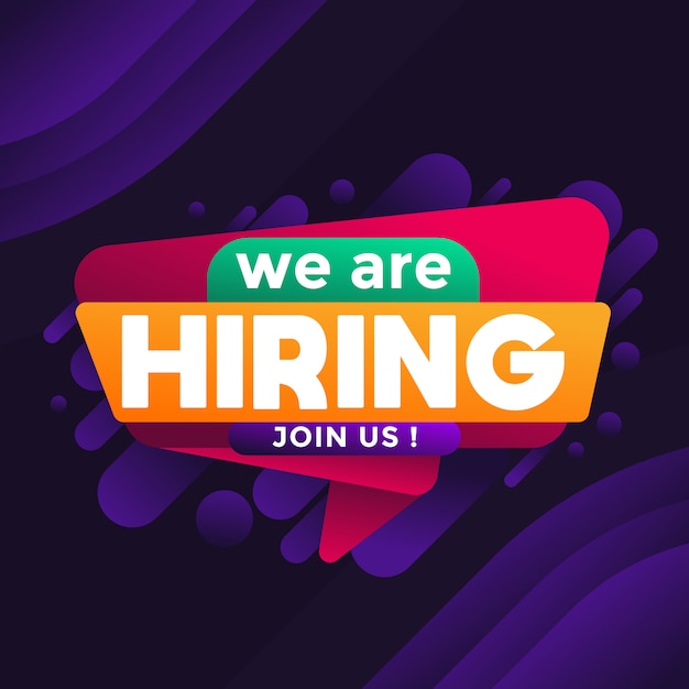 Premium Vector | We are hiring banner abstract background