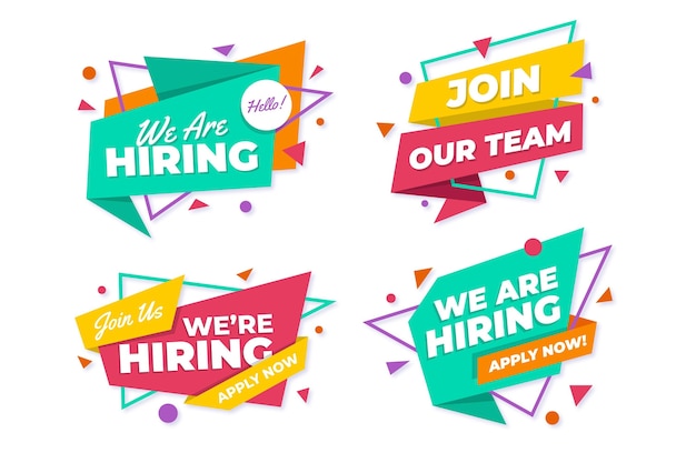 Premium Vector | We are hiring banners collection