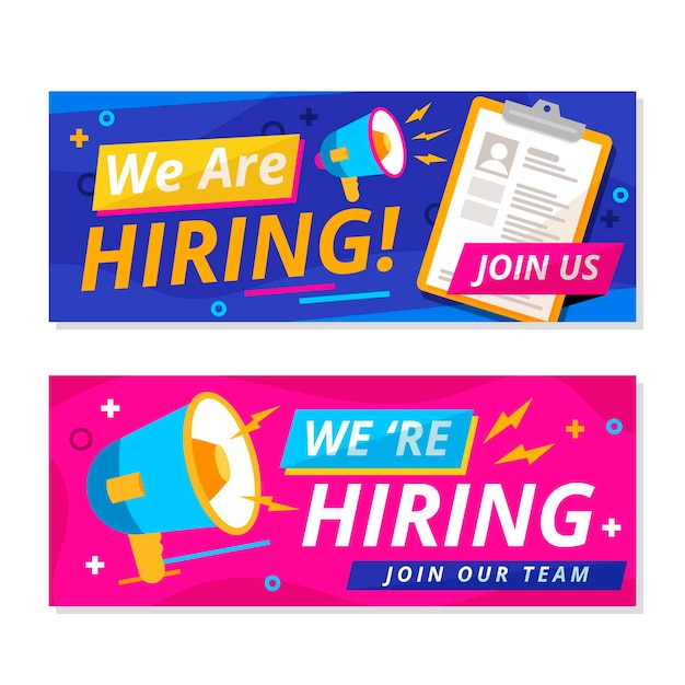 Premium Vector We Are Hiring Banners Concept