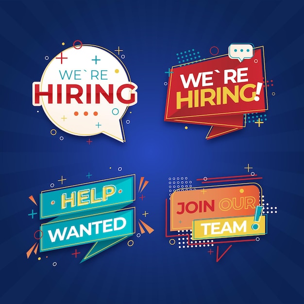 Free Vector | We are hiring banners design