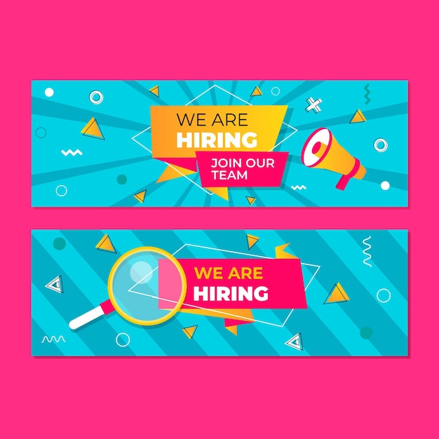 Premium Vector | We are hiring - banners