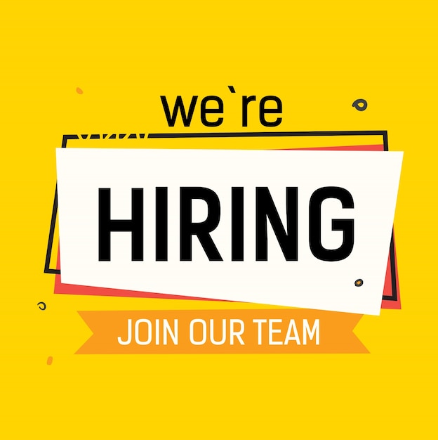 We Are Hiring Join Our Team Lettering With Abstract Frame On Yellow