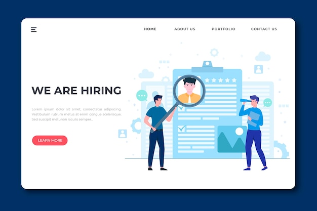 We are hiring landing page web template | Free Vector