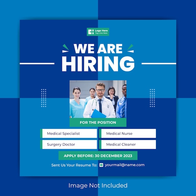 Premium Vector We Are Hiring Social Media Post Medical Specialist