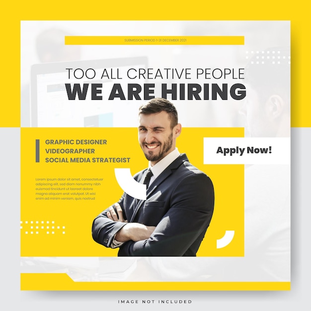 Premium Vector | We are hiring social media post template