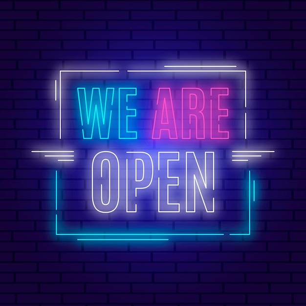 We are open sign concept | Free Vector