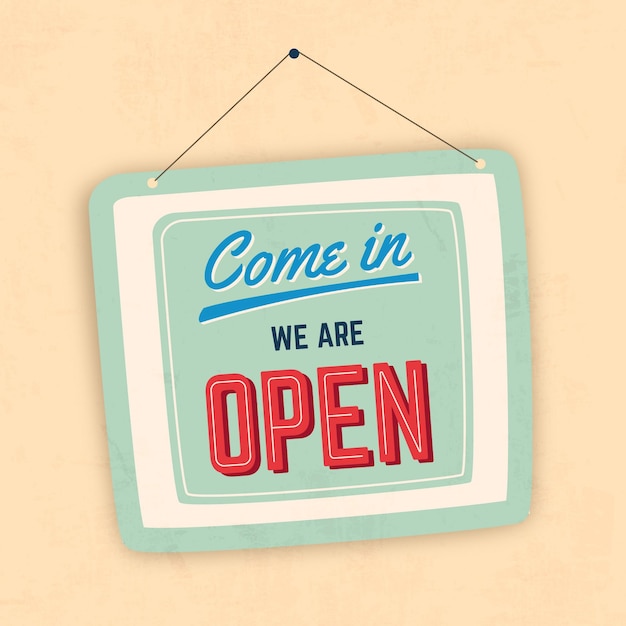 We are open sign concept | Free Vector
