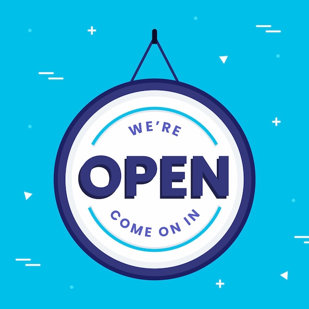 We are open sign concept | Free Vector