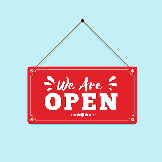 Free Vector | We are open sign