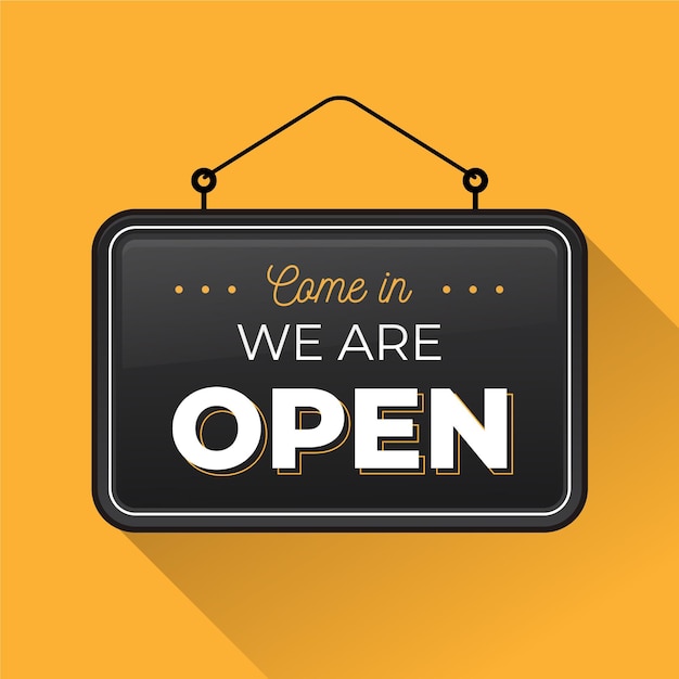 Download Premium Vector We Are Re Opening Black Sign