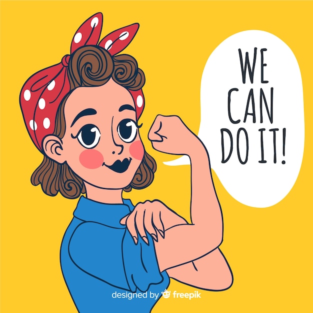 We can do it! Free Vector