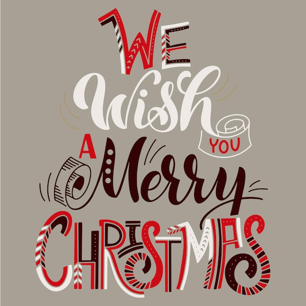 Premium Vector | We wish you a merry christmas. elements for ...