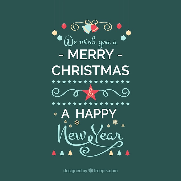 Free Vector We Wish You A Merry Christmas And A Happy New Year