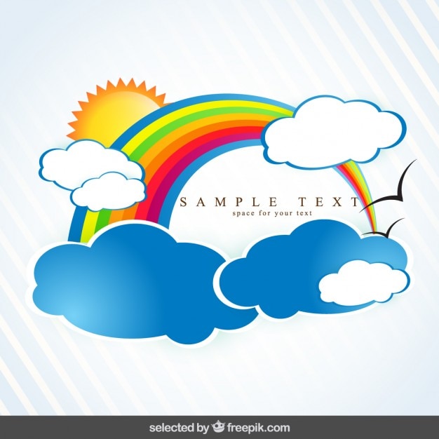 Weather background with colorful rainbow