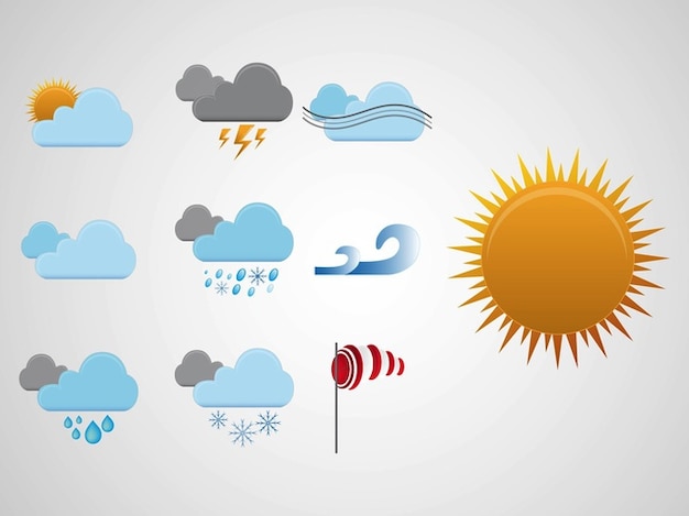 Weather climate vector icons Vector | Free Download
