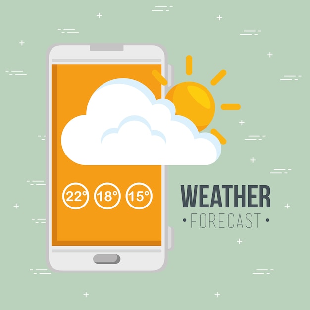 Weather forecast application Vector | Premium Download