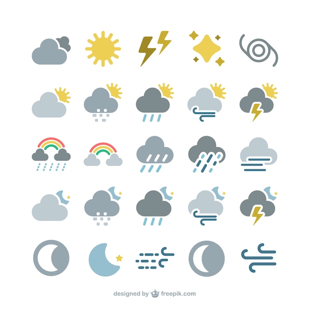 天気予報のアイコン プレミアムベクター