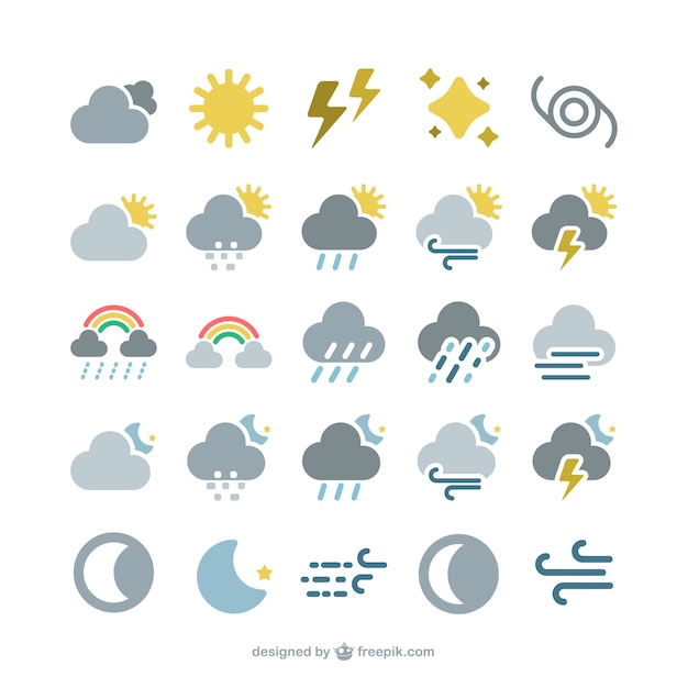 Premium Vector Weather Forecast Icons