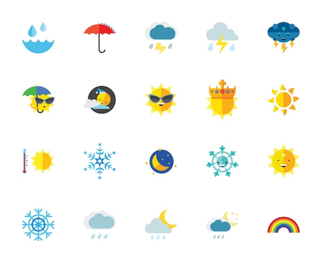 Weather icon set Vector | Free Download