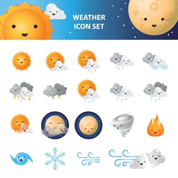 Weather icon set Vector | Free Download