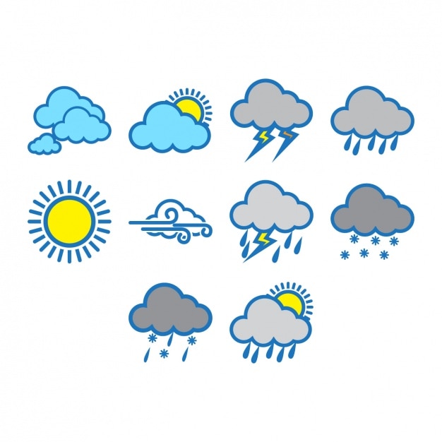 Weather icons collection Vector | Free Download