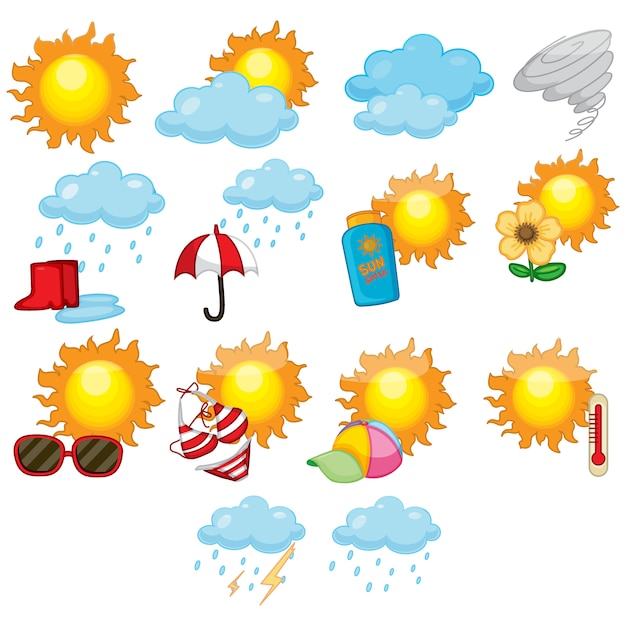 Download Weather icons collection Vector | Free Download