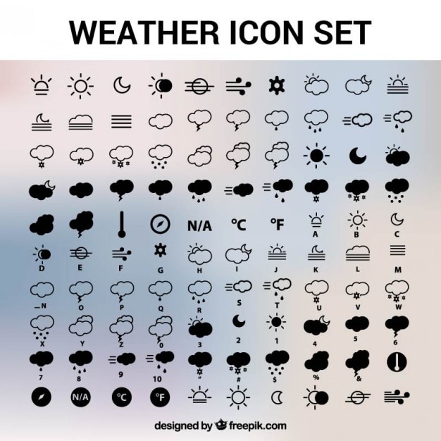 Download Weather icons set Vector | Free Download