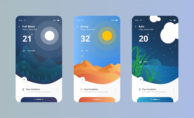 Premium Vector Weather User Interface