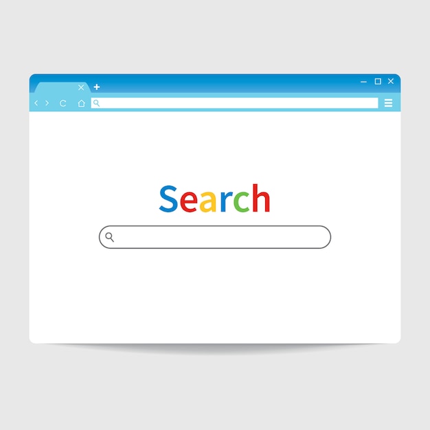 Web browser element with search engine interface bar template Vector ...