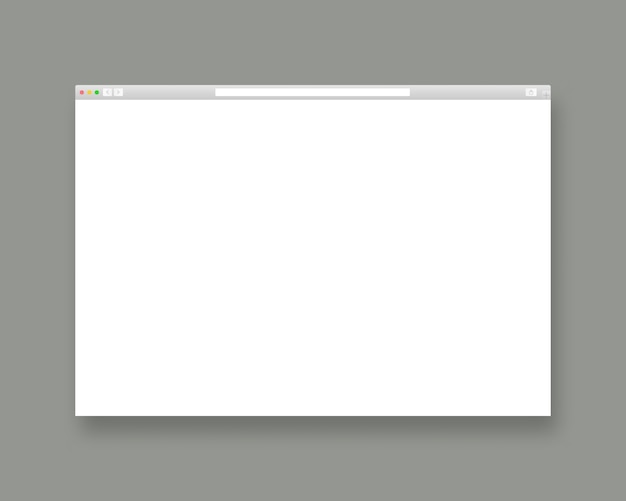 Webブラウザテンプレート 空のwebページ テンプレートデザイン リアルなイラスト プレミアムベクター