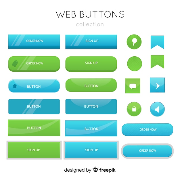 Web buttons in gradient style | Free Vector