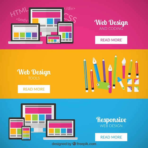 Download Premium Vector | Web design banners