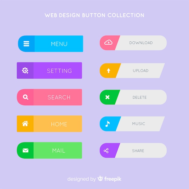 Premium Vector | Web design button collection