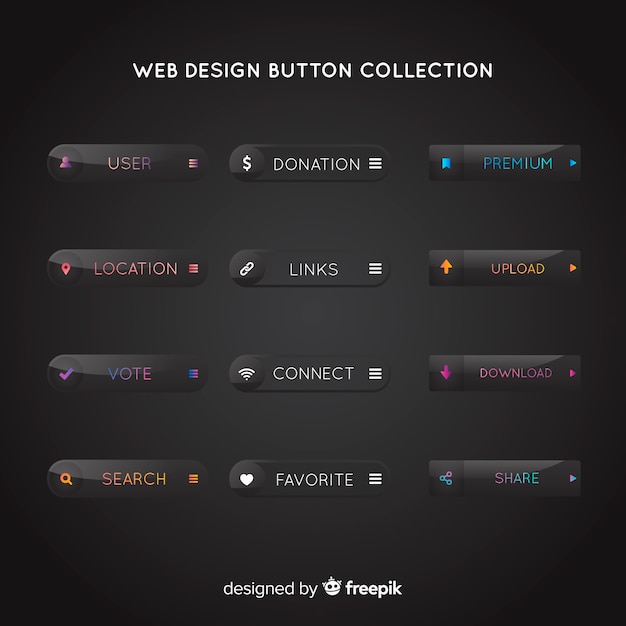 Free Vector | Web design button collection