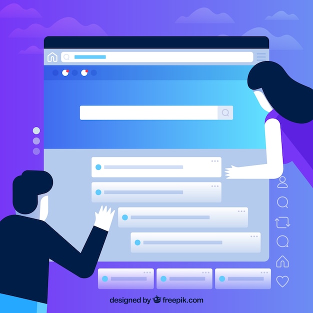 Web design concept with flat design Free Vector