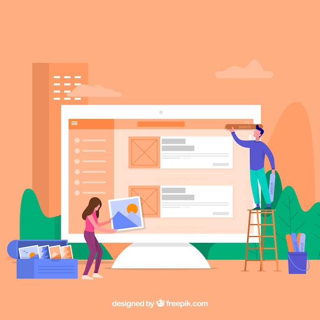 Download Web design concept with flat design Vector | Free Download