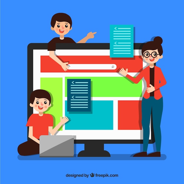 Web design concept with flat design Free Vector