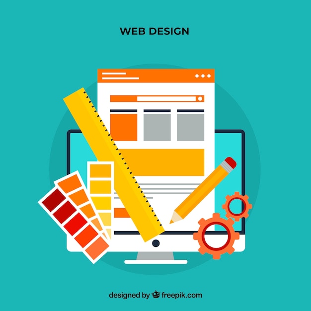 Free Vector | Web design concept with flat style