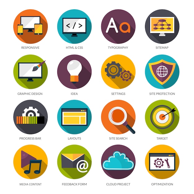 Download Web design icons set Vector | Free Download